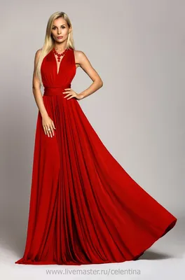Купить Бордовое женское длинное вечернее платье | Joom