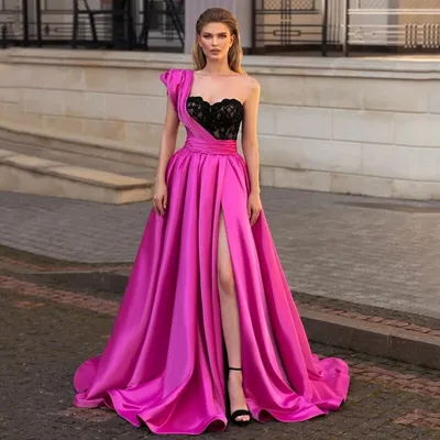 Платье вечернее длинное ТРАПЕЦИЕВИДНОЕ с пышными рукавами и V-образным  вырезом | AliExpress
