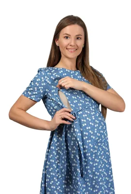 Платье для кормления мм508-101253 Т.синий/горох купить - Одежда для  беременных МодаМама