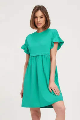 Платье для беременных и кормления To be 1461704 оливковый ➤ Заказать Платья,  сарафаны To be в интернет-магазине