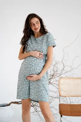 Одежда для кормящих мам :: Платья :: Платье \"Флораль М\" с длинным рукавом,  синий, для беременных и кормящих