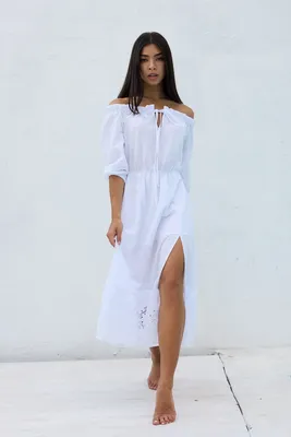 Легкое летнее платье из батиста 42-48 размер белый (ID#1457945358), цена:  1310 ₴, купить на Prom.ua