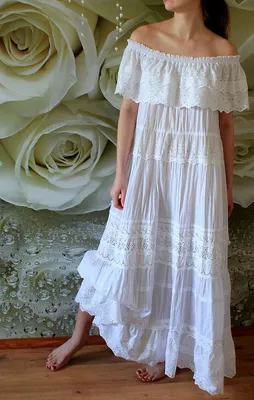 Купить Белое изумительное легкое платье из батиста