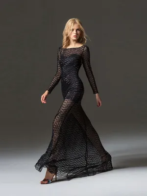 Черное платье-сетка Pearl PV-0350 — купить в Москве - Свадебный ТЦ Вега