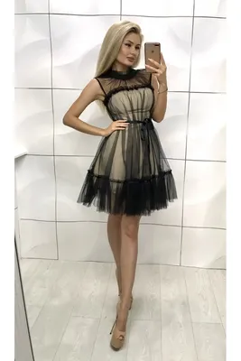 Нарядное длинное черное блестящее платье с сеткой. Купить в Киеве со  скидкой 10% • Интернет-магазин Onlady
