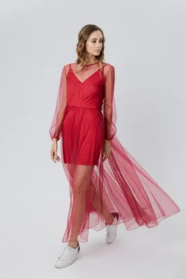 Платье из сетки с длинным рукавом – 4designers.ru