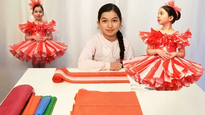 HOW TO MAKE A DRESS FROM PACKAGES. TUTU Out of junk material (Emilia) Dress  with flounce. - YouTube