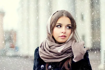 Русский платок для зимушки-зимы.Как красиво завязать русский /  павлопосадский платок с закрытой шеей - YouTube
