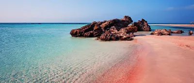 Розовый пляж Элафониси на острове Крит