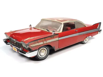 Масштабная модель Plymouth Fury 1958 Christine (работающие фары) с грязью,  красный со ржавчиной, как в начале фильма лучшая цена!