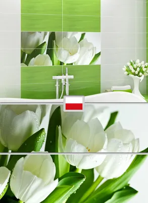 Плитка керамическая Atem 200х500 Tulip Mini W (маленькие тюльпаны) купить в  Минске