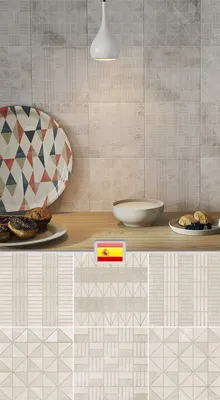 Пэчворк плитка на кухню на стену, геометрический рисунок, цвет бежевый