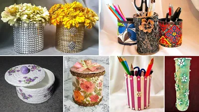 10 ideas crafts from cans. DIY handicrafts - YouTube