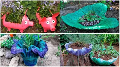 16 ideas of garden crafts. Crafts for giving - YouTube