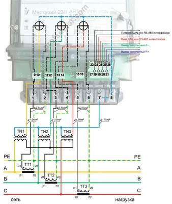 Форум: Подключение 3ф счетчика Меркурий ARTM-01 POB.L2