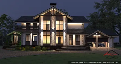 Подсветка фасада: проект для готового двухэтажного дома в Московской  области – arch-buro.com