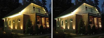Подсветка фасада загородного дома: обзор лучших идей при оформлении  светодизайна частного дома (150 фото) | Landshafblog - все о ландшафте! |  Дзен