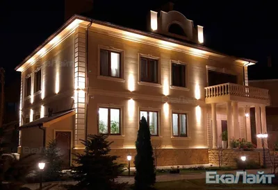 Подсветка фасада в домах из арболита - РУНДАМЕНТ