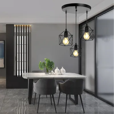 Купить Ретро промышленный лофт светодиодный подвесной светильник E27 цоколь  подвесные светильники алюминиевые подвесные светильники для столовой  кухонные подвесные светильники | Joom