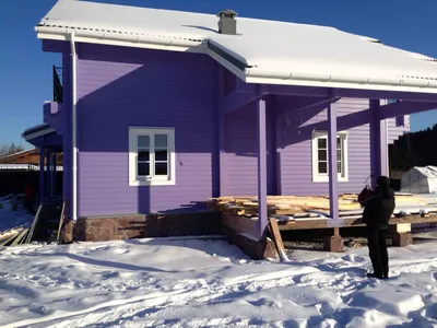 Покраска дома из бруса фото фотографии