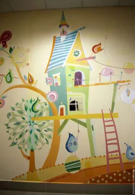 Покраска стен в детском саду фото фотографии