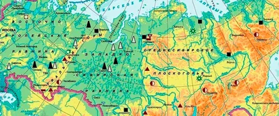Полезные ископаемые России, месторождения, карта