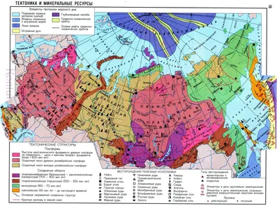 СССР: карта полезных ископаемых