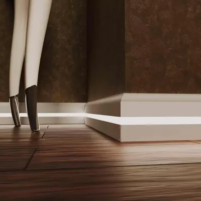 Подсветка пола в ванной - 71 фото