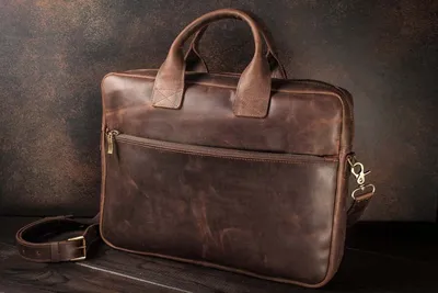 Купить коричневую деловую сумку из натуральной кожи для ноутбука OXFORD в  интернет-магазине GINZO с доставкой по Москве и России