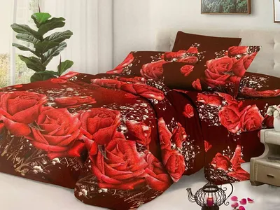Купить 3D Сатиновое постельное белье \"Розы\"