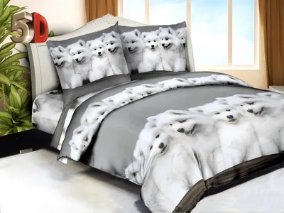 Комплект постельного белья Бояртекс 5D Собаки Евро - купить в Москве, цены  на Мегамаркет
