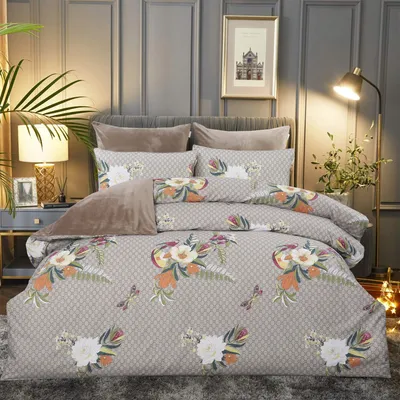 Комплект постельного белья с одеялом Алвин (латте) Cotton, 1.5 спальный  Казанова