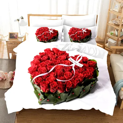 Комплект постельного белья с пододеяльником и цветами розы | AliExpress