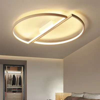 Потолочные светильники Современные светодиодные потолочные лампы, 42 Вт, 52  Вт, AC85-265V, полукруглые, акриловые, светодиодные светильники для  гостиной, домашнего декора | AliExpress