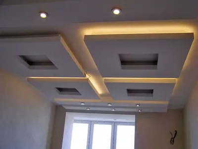 Потолок из гипсокартона своими руками - YouTube