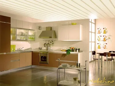 Современная большая светлая угловая кухня из пластика с антресолью \"Модель  701\" в Тюмени - цены, фото и описание.