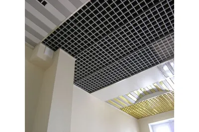 Подвесные потолки в Узбекистане - Потолок-решетка Грильято обладает  уникальной огнеупорностью, т.к. решетка подвесного потолка изготавливается  из негорючих материалов, которые при нагревании не выделяют вредные  вещества. Ячеистый потолок Грильято ...