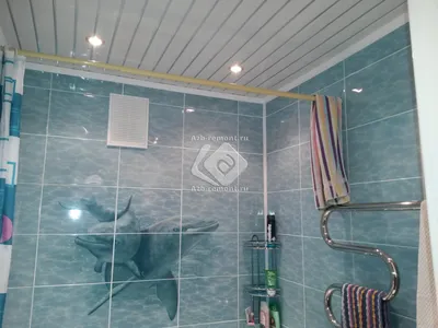 Потолок в ванной комнате из пластиковых панелей фото фотографии