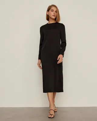 Черное платье миди прямого кроя 2051 за 358 грн: купить из коллекции Winter  Jam - issaplus.com