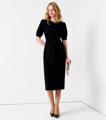 Платье прямое черное с поясом - купить оптом по выгодной цене |  Интернет-магазин «DS Trend»