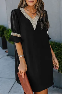 Модное черное платье на пуговицах спереди купить в интернет-магазине ,  фото, отзывы | A`Kate дизайнерская женская одежда