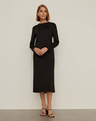 Черное трикотажное прямое платье с разрезами 72284 за 543 грн: купить из  коллекции Stunning Look - issaplus.com