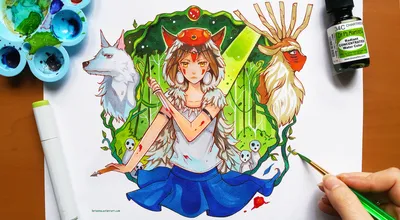 Картина по номерам на холсте Аниме принцесса мононоке - 6 40 х 30 - купить  с доставкой по выгодным ценам в интернет-магазине OZON (299495283)