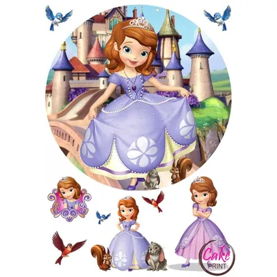 Картинка для торта София Прекрасная (Sofia the first) - PT101667 печать на  сахарной пищевой бумаге