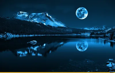красивые картинки :: обои (большой размер по клику) :: луна :: озеро ::  ночь :: Природа (красивые фото природы: моря, озера, леса) / картинки,  гифки, прикольные комиксы, интересные статьи по теме.