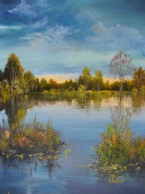 Картина \"Пейзаж - Ранней весной, Март\" Жданов В.Ю. Холст, масло в  Санкт-Петербурге: цена 31990 руб — купить с доставкой в интернет-магазине