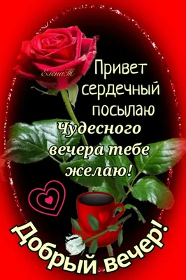 Вечерний привет! ☕🌹 | Юбилейные открытки, Милые открытки, Открытки