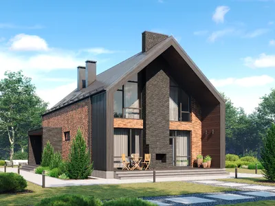 Проект дома с плоской крышей и панорамными окнами - 00-32 🏠 | СтройДизайн