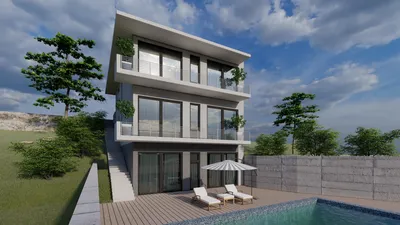 Проект дома с панорамными окнами 🏠 Строительство дома – 320 м²