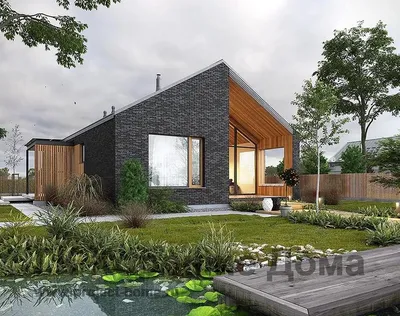 3-04 (3-01c) Загородный дом с панорамными окнами, гаражом и остекленной  верандой - Проекты домов из ГАЗОБЕТОНА